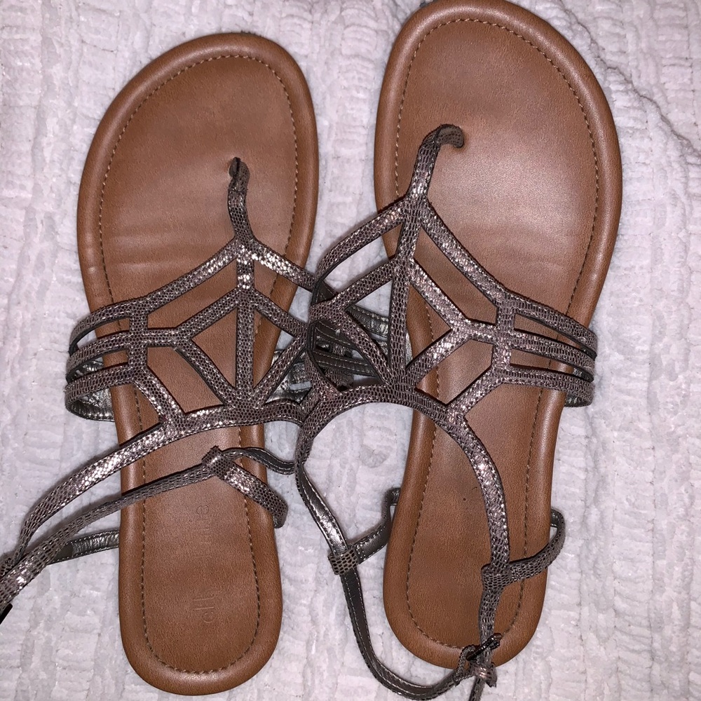 Gunmetal Bronze Colored Sandals Kelly & Katie